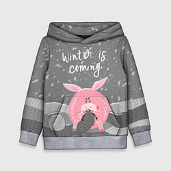Толстовка-худи детская Pig: Winter is Coming, цвет: 3D-меланж