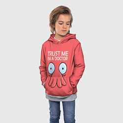 Толстовка-худи детская Trust Me I'm a Doctor, цвет: 3D-меланж — фото 2