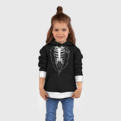 Толстовка-худи детская Хэллоуинский скелет, цвет: 3D-белый — фото 2