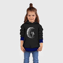 Толстовка-худи детская Лунный шахтер, цвет: 3D-синий — фото 2
