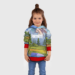 Толстовка-худи детская Fortnite: Forest View, цвет: 3D-красный — фото 2
