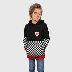 Толстовка-худи детская ФРЕНДЗОНА: ЧБ, цвет: 3D-красный — фото 2