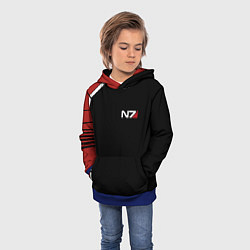 Толстовка-худи детская MASS EFFECT N7, цвет: 3D-синий — фото 2