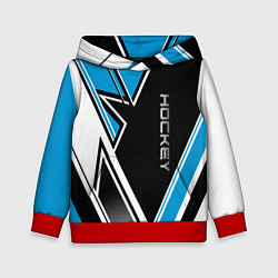 Толстовка-худи детская Hockey black blue white, цвет: 3D-красный