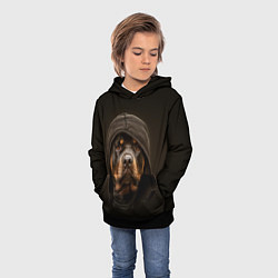 Толстовка-худи детская Ротвейлер в капюшоне, цвет: 3D-черный — фото 2