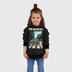 Толстовка-худи детская The Beatles: Abbey Road, цвет: 3D-черный — фото 2