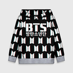 Толстовка-худи детская BTS: Black Pattern, цвет: 3D-меланж