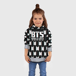 Толстовка-худи детская BTS: Black Pattern, цвет: 3D-меланж — фото 2