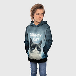 Толстовка-худи детская Grumpy Cat, цвет: 3D-черный — фото 2