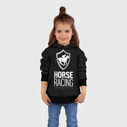 Толстовка-худи детская Horse racing, цвет: 3D-черный — фото 2