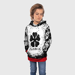 Толстовка-худи детская ЧЁРНЫЙ КЛЕВЕР, цвет: 3D-красный — фото 2