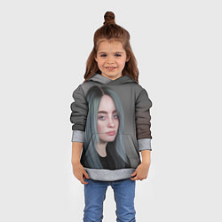 Толстовка-худи детская Billie Eilish: Ocean Eyes, цвет: 3D-меланж — фото 2