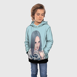 Толстовка-худи детская Billie Eilish: Bad Guy, цвет: 3D-черный — фото 2