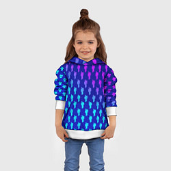 Толстовка-худи детская Billie Eilish: Violet Pattern, цвет: 3D-белый — фото 2