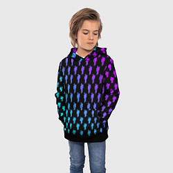 Толстовка-худи детская Billie Eilish: Neon Pattern, цвет: 3D-черный — фото 2