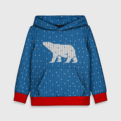 Толстовка-худи детская Свитер с медведем, цвет: 3D-красный