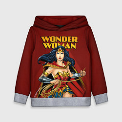 Толстовка-худи детская Wonder Woman, цвет: 3D-меланж