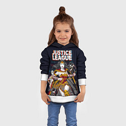 Толстовка-худи детская Justice League, цвет: 3D-белый — фото 2