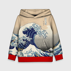 Толстовка-худи детская Kanagawa Wave Art, цвет: 3D-красный