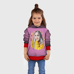 Толстовка-худи детская BILLIE EILISH, цвет: 3D-красный — фото 2