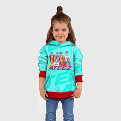 Толстовка-худи детская Ateez, цвет: 3D-красный — фото 2