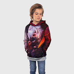 Толстовка-худи детская Токийский Гуль, цвет: 3D-меланж — фото 2