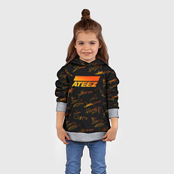 Толстовка-худи детская ATEEZ АВТОГРАФЫ, цвет: 3D-меланж — фото 2