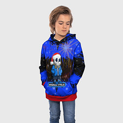 Толстовка-худи детская НОВОГОДНИЙ UNDERTALE, цвет: 3D-красный — фото 2