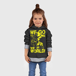Толстовка-худи детская One Piece We Go World, цвет: 3D-меланж — фото 2