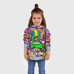 Толстовка-худи детская BRAWL STARS LEON, цвет: 3D-меланж — фото 2