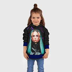 Толстовка-худи детская BILLIE EILISH, цвет: 3D-синий — фото 2