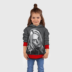 Толстовка-худи детская BILLIE EILISH, цвет: 3D-красный — фото 2