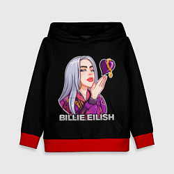 Толстовка-худи детская BILLIE EILISH, цвет: 3D-красный