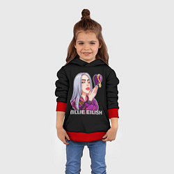 Толстовка-худи детская BILLIE EILISH, цвет: 3D-красный — фото 2