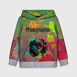 Толстовка-худи детская Фотограф, цвет: 3D-меланж