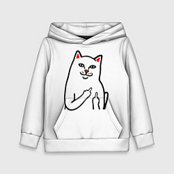 Толстовка-худи детская Meme Cat, цвет: 3D-белый