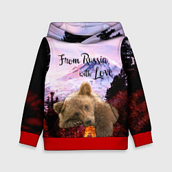 Толстовка-худи детская Из России с любовью, цвет: 3D-красный