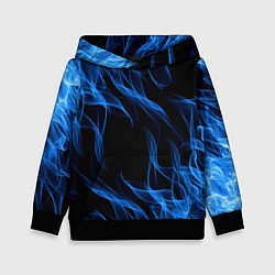 Толстовка-худи детская BLUE FIRE FLAME, цвет: 3D-черный