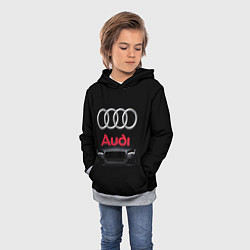 Толстовка-худи детская AUDI, цвет: 3D-меланж — фото 2