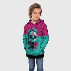 Толстовка-худи детская Неоновый череп, цвет: 3D-черный — фото 2