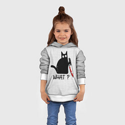 Толстовка-худи детская What cat, цвет: 3D-белый — фото 2
