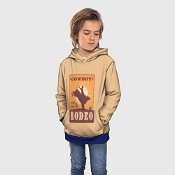 Толстовка-худи детская Ковбой Родео Дикий Запад, цвет: 3D-синий — фото 2