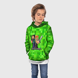 Толстовка-худи детская MINECRAFT, цвет: 3D-белый — фото 2