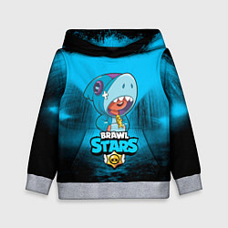 Толстовка-худи детская Brawl stars leon shark, цвет: 3D-меланж