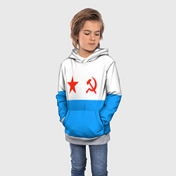 Толстовка-худи детская ВМФ СССР, цвет: 3D-меланж — фото 2