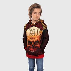 Толстовка-худи детская ACDC, цвет: 3D-красный — фото 2