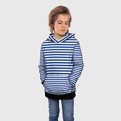 Толстовка-худи детская Тельняшка ВМФ, цвет: 3D-черный — фото 2