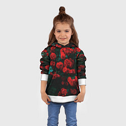 Толстовка-худи детская Розы, цвет: 3D-белый — фото 2
