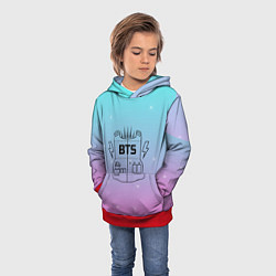 Толстовка-худи детская BTS, цвет: 3D-красный — фото 2