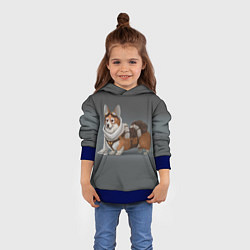 Толстовка-худи детская КОРГИ ПИЛОТ, цвет: 3D-синий — фото 2